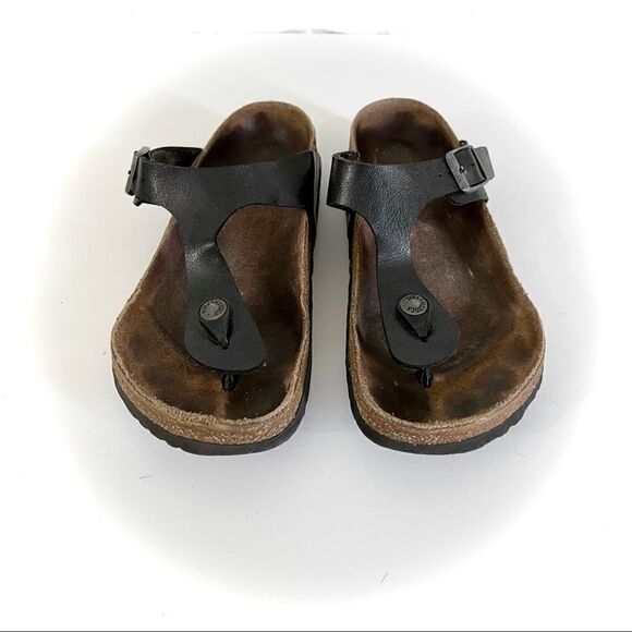Birkenstock Gizeh Women’s Leather Sandals Black Size 36 5-5.5 - Picture 2 of 7
